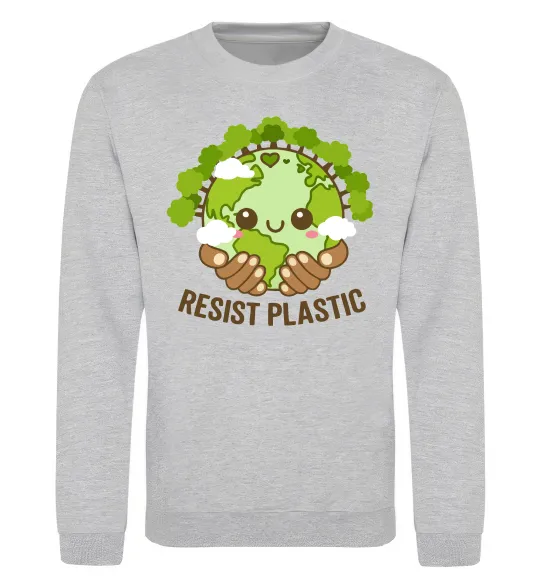 Світшот Resist plastic Сірий меланж фото