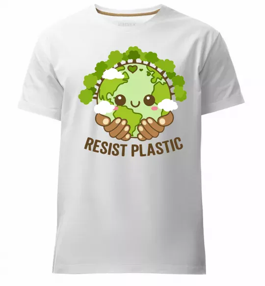 Чоловіча преміум футболка Resist plastic Білий фото