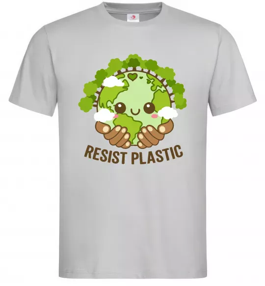 Мужская футболка Resist plastic Серый фото