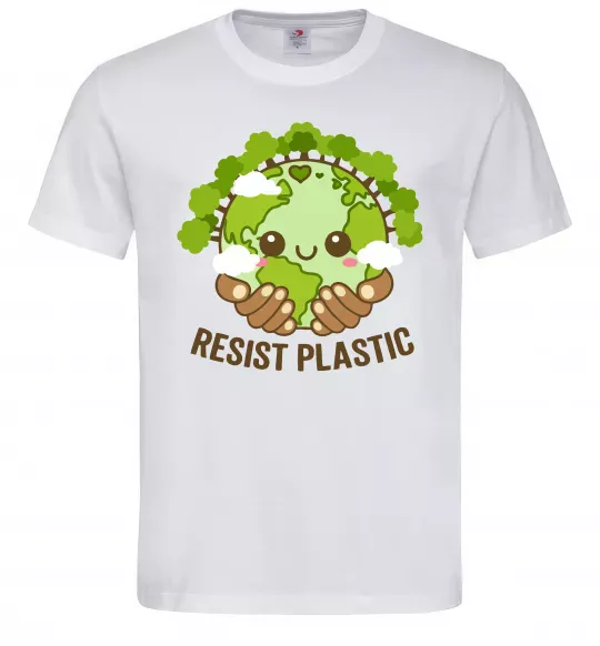 Мужская футболка Resist plastic Белый фото