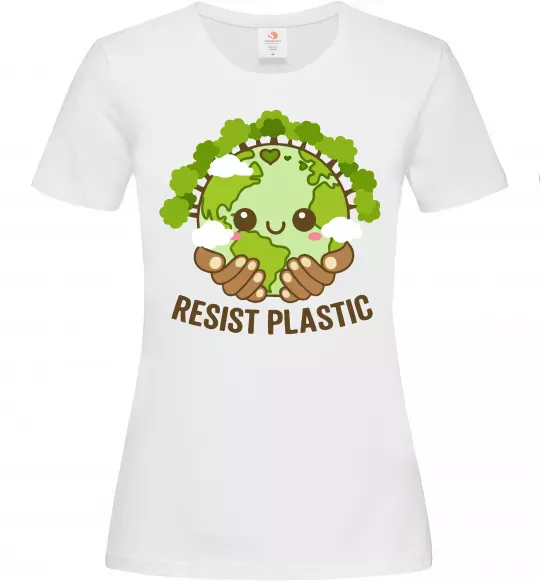 Женская футболка Resist plastic Белый фото