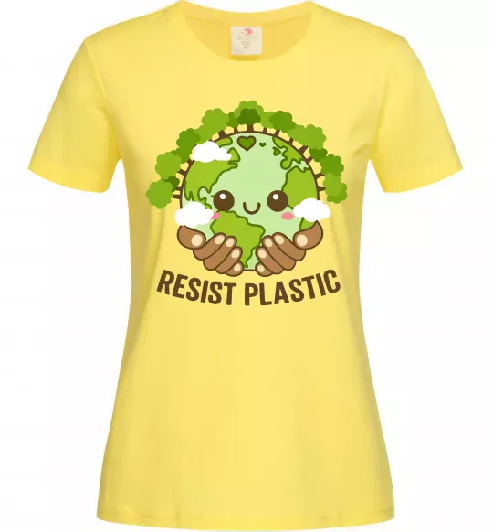 Женская футболка Resist plastic Лимонный фото