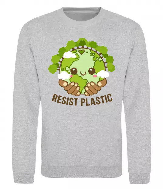 Свитшот Resist plastic Серый меланж фото