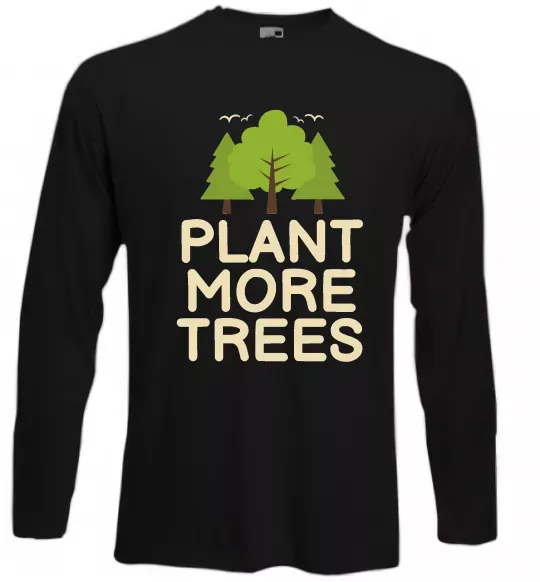 Лонгслив Plant more trees Черный фото