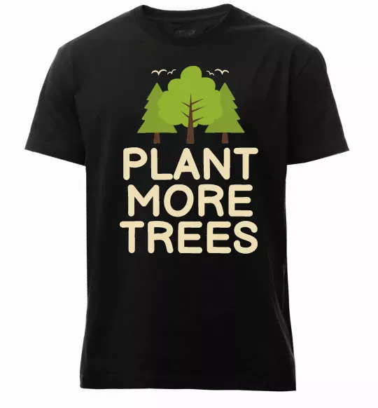 Мужская премиум футболка Plant more trees Черный фото