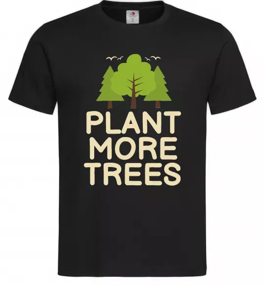 Мужская футболка Plant more trees Черный фото