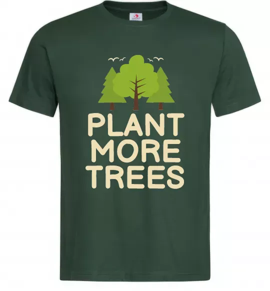 Мужская футболка Plant more trees Темно-зеленый фото