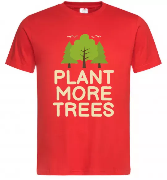 Мужская футболка Plant more trees Красный фото