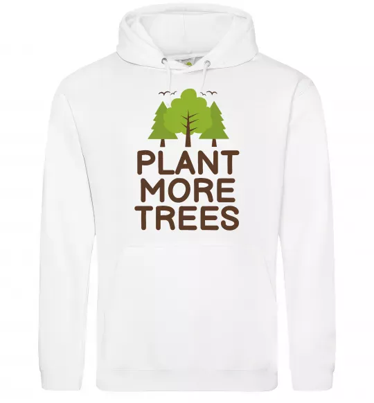 Женская толстовка (худи) Plant more trees Белый фото