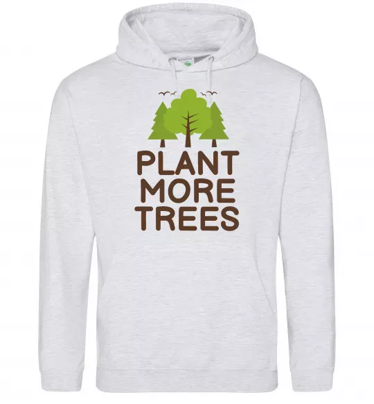 Женская толстовка (худи) Plant more trees Серый меланж фото