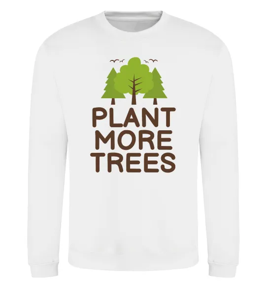 Світшот Plant more trees Білий фото