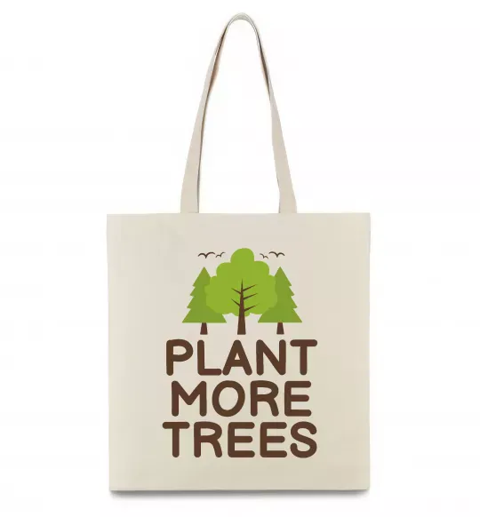 Эко-сумка Plant more trees Бежевый фото