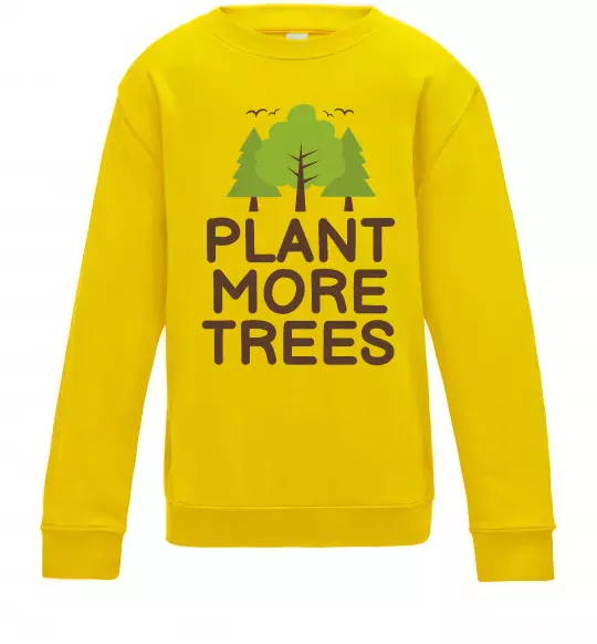 Дитячий світшот Plant more trees Сонячно жовтий фото