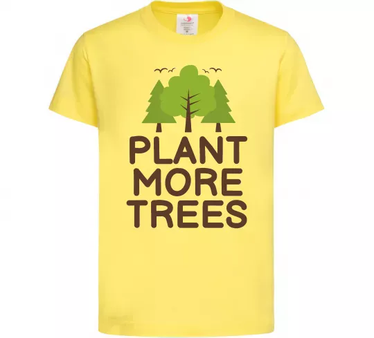 Детская футболка Plant more trees Лимонный фото