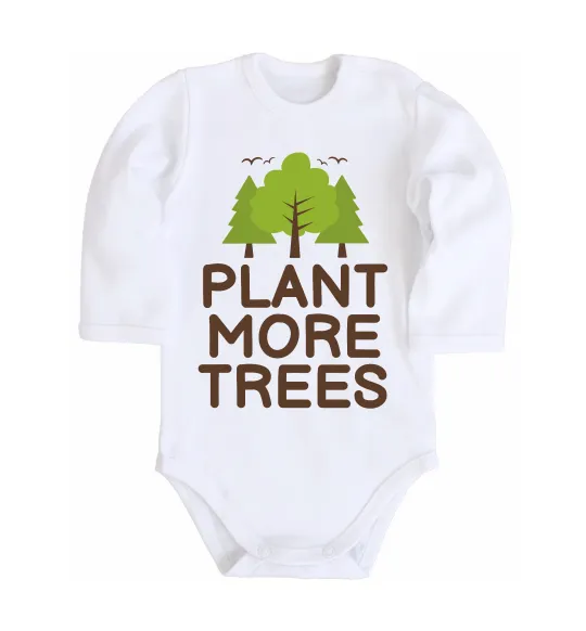 Дитячий бодік Plant more trees Білий фото