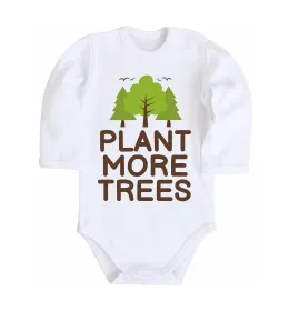 Детский боди Plant more trees Белый фото