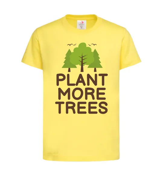 Детская футболка Plant more trees Лимонный фото