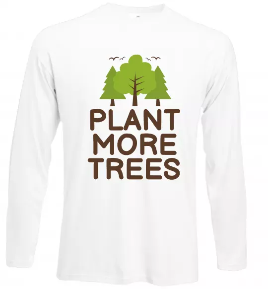 Лонгслив Plant more trees Белый фото