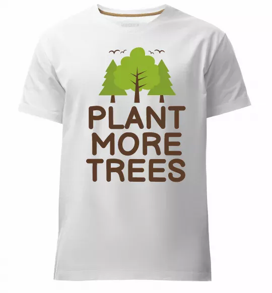 Мужская премиум футболка Plant more trees Белый фото