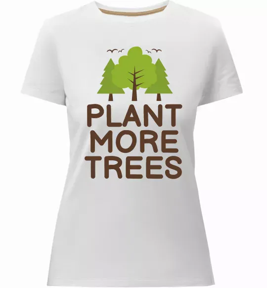 Женская премиум футболка Plant more trees Белый фото