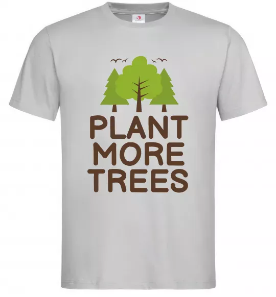 Мужская футболка Plant more trees Серый фото