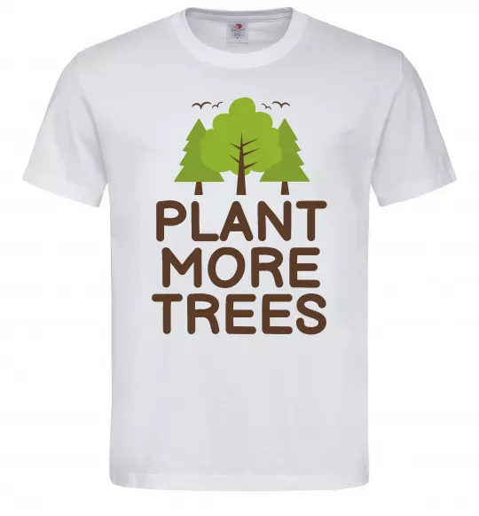 Мужская футболка Plant more trees Белый фото