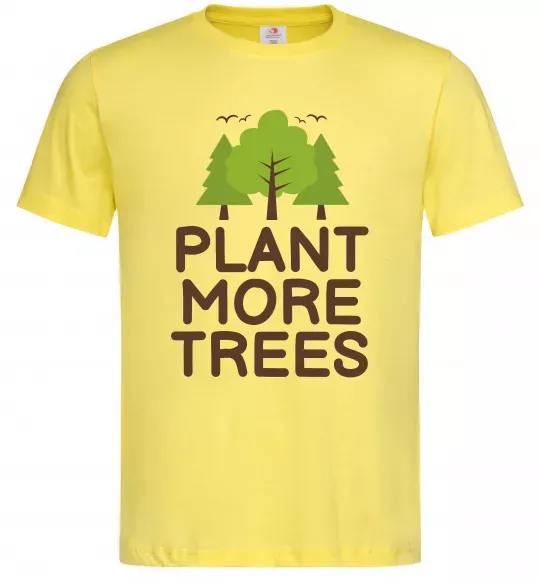 Мужская футболка Plant more trees Лимонный фото