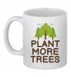 Чашка керамическая Plant more trees Белый фото