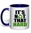 Чашка с цветной ручкой It`s not hard Глубокий темно-синий Чашка с цветной ручкой It`s not hard Глубокий темно-синий фото