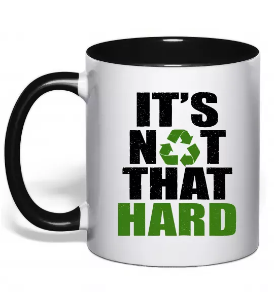 Чашка с цветной ручкой It`s not hard Черный фото