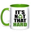Чашка з кольоровою ручкою It`s not hard Лаймовий фото