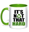 Чашка с цветной ручкой It`s not hard Зеленый Чашка с цветной ручкой It`s not hard Зеленый фото