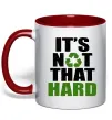 Чашка с цветной ручкой It`s not hard Красный Чашка с цветной ручкой It`s not hard Красный фото