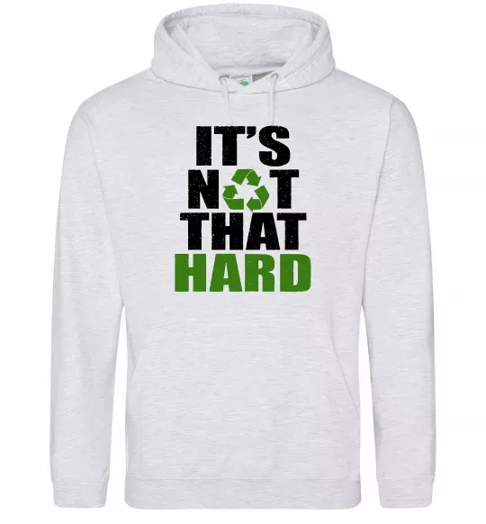 Мужская толстовка (худи) It`s not hard Серый меланж фото
