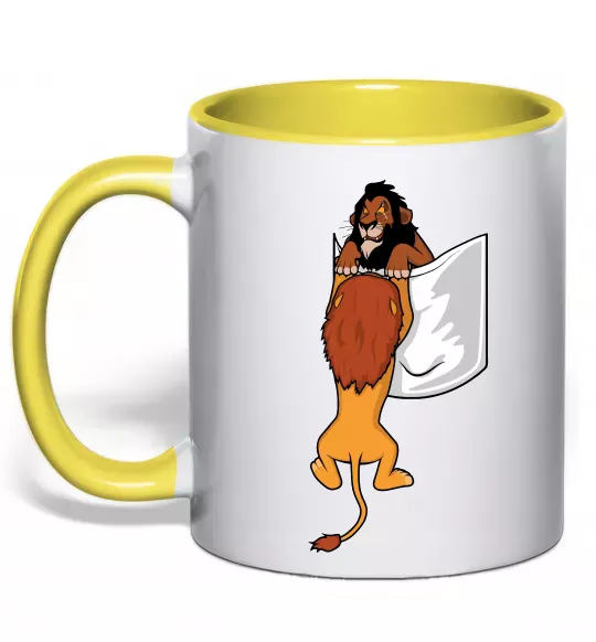 Чашка с цветной ручкой Mufasa and Scar Солнечно желтый фото
