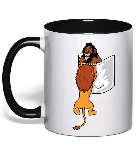 Чашка с цветной ручкой Mufasa and Scar Черный фото