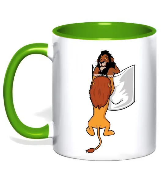 Чашка з кольоровою ручкою Mufasa and Scar Лаймовий фото