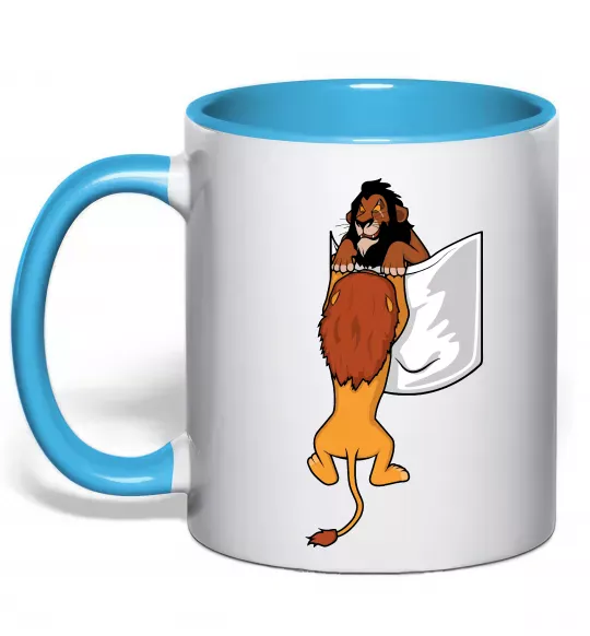 Чашка с цветной ручкой Mufasa and Scar Голубой фото