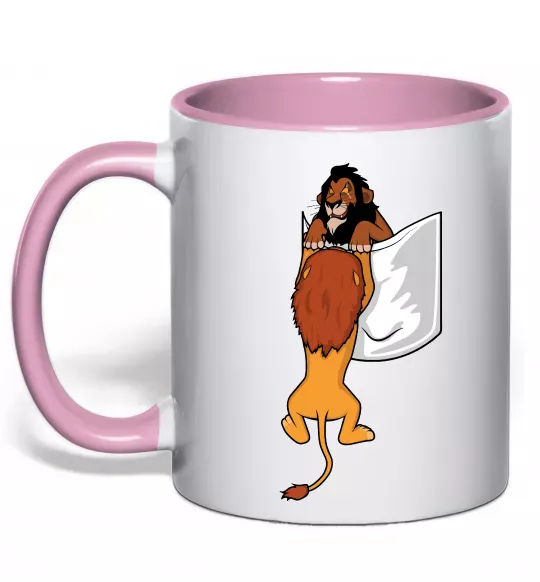 Чашка с цветной ручкой Mufasa and Scar Нежно розовый фото