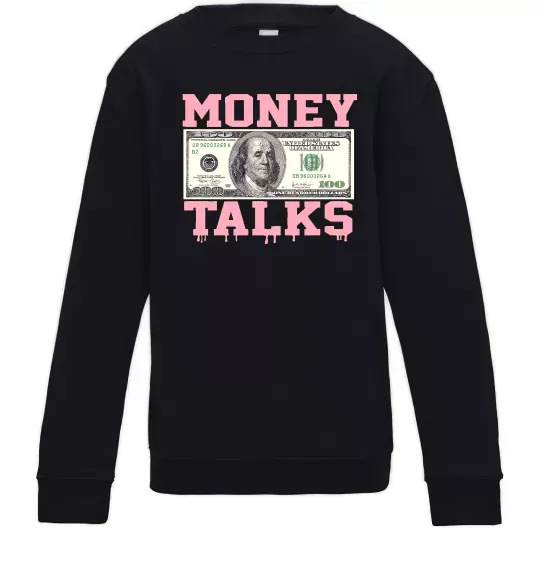 Дитячий світшот Money Talks Чорний фото