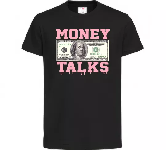 Дитяча футболка Money Talks Чорний фото