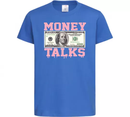 Дитяча футболка Money Talks Яскраво-синій фото