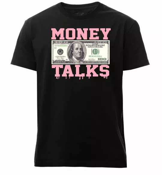 Чоловіча преміум футболка Money Talks Чорний фото