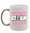 Чашка с цветной ручкой Money Talks Золото фото