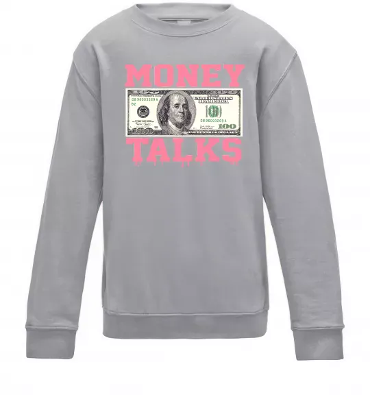 Дитячий світшот Money Talks Сірий меланж фото