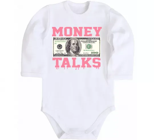 Детский боди Money Talks Белый фото