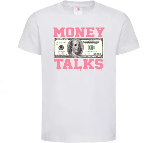 Дитяча футболка Money Talks Білий фото