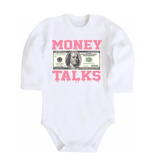 Дитячий бодік Money Talks Білий фото