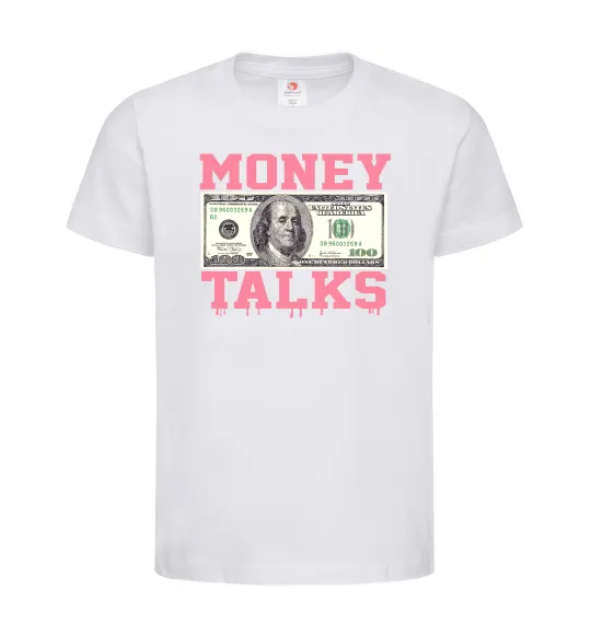 Дитяча футболка Money Talks Білий фото