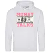 Женская толстовка (худи) Money Talks Серый меланж фото